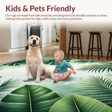 Tropical Green Botanical Kitchen Non Slip(Green)