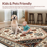 Ultra Soft Area Rug, Non Slip, Stain Resistant, Washable Area Rugs for Living Room, Bedroom, Boho Non-Shedding Living Room Rug(White) - ODIKA
