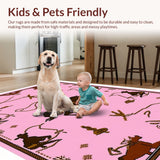 Shaggy Western Non Slip Shower Mat for Kids(Pink)