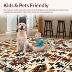 Ultra Soft Area Rug, Non Slip, Stain Resistant, Washable Area Rugs for Living Room, Bedroom, Non-Slip Western Aztec Living Room Rug(Brown) - ODIKA