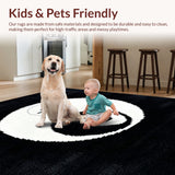 Ultra Soft Area Rug, Non Slip, Stain Resistant, Washable Area Rugs for Living Room, Bedroom, Soft Black and White Yoga Mat(Black) - ODIKA