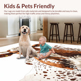 Ultra Soft Area Rug, Non Slip, Stain Resistant, Washable Area Rugs for Living Room, Bedroom, Soft Brown Cow Print Western Decor(Brown) - ODIKA