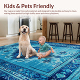 Ultra Soft Area Rug, Non Slip, Stain Resistant, Washable Area Rugs for Living Room, Bedroom, Carousel Kids Playroom(Blue) - ODIKA