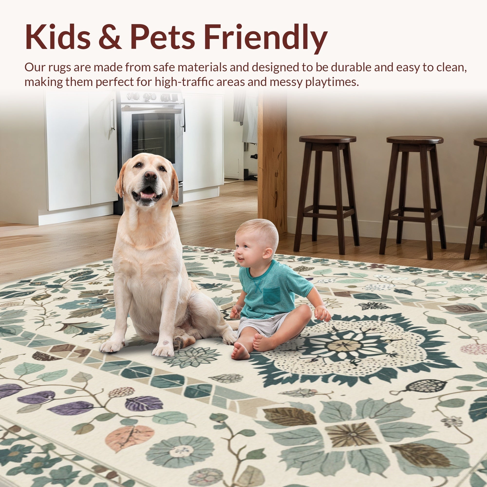 Ultra Soft Area Rug, Non Slip, Stain Resistant, Washable Area Rugs for Living Room, Bedroom, Modern Beige Stain-Resistant Kitchen Runner(Beige) - ODIKA