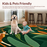Abstract Green Jungle Playroom Non Slip(Green)