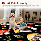 Playful Black Mushroom Anti Fatigue Mat(Red)