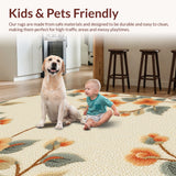 Modern Floral Patchwork Jute(Beige)