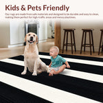 Ultra Soft Area Rug, Non Slip, Stain Resistant, Washable Area Rugs for Living Room, Bedroom, Contemporary Black Handmade Wool Living Room(Black) - ODIKA