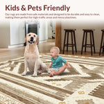 Ultra Soft Area Rug, Non Slip, Stain Resistant, Washable Area Rugs for Living Room, Bedroom, Non-Slip Western Tribal Living Room(Beige) - ODIKA