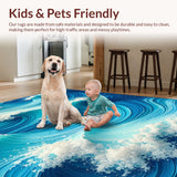 Ocean Blue Waves Non Slip Mat(Blue)