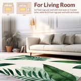 Ultra Soft Area Rug, Non Slip, Stain Resistant, Washable Area Rugs for Living Room, Bedroom, Chic Tropical Botanical Non-Slip Rug(Green) - ODIKA