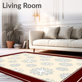 Festive Snowflake Trail with Elegant Interlocking Borders(Ivory)