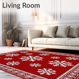Festive Snowflake Medallion Winter Wonderland Elegant Decorative(Red)