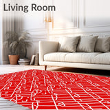 Whimsical Cane Stripe Featuring Twisted Ribbon Swirls(Red)