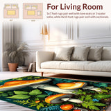 Vintage Mushroom Non Slip Kitchen Mat(Orange)