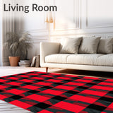 Buffalo Check Decorative Floor with Classic Gingham Design(Red)