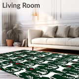 Reindeer Forest Scene Woodland Christmas Theme(Green)