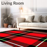 Highland Plaid Interlocking Tartan Design with Classic Heritage Checks(Red)