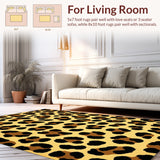 Patio Leopard Print Design Non Shedding(Beige)