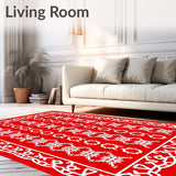 Holly Berries Festive Medallion Interlocking Snowflake Motif(Red)