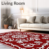 Snowflake Holiday Festive Low Pile Boho Design(Red)