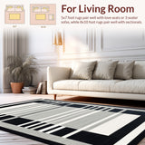 Minimalist Dual Tone Striped Floor Covering with Absorbent Non Slip Texture(Gray)