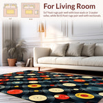 Ultra Soft Area Rug, Non Slip, Stain Resistant, Washable Area Rugs for Living Room, Bedroom, Retro Music Theme Non-Slip Bath Decor(Red) - ODIKA