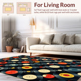 Ultra Soft Area Rug, Non Slip, Stain Resistant, Washable Area Rugs for Living Room, Bedroom, Retro Music Theme Non-Slip Bath Decor(Red) - ODIKA