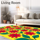 Poinsettia Floral Motif Seasonal Celebration Boho Style Decorative Art(Yellow)