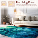 Marine Life Tentacle Watercolor Ocean Creature Non Slip Mat(Blue)