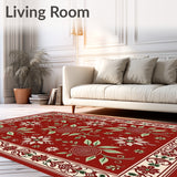 Nostalgic Yuletide Floral Tapestry Artistic(Red)