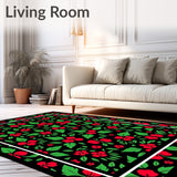 Festive Holly Berry Vine Christmas Decorative Floor(Black)