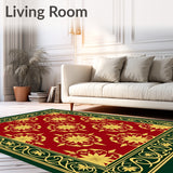 Floral Latticework with Baroque Scroll and Holiday Starburst(Red)