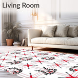Modern Plaid With Abstract Holiday Laurel Accents(Red)