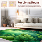 Fresh Tropical Inspired Area Rug Durable for Indoor and Use(Green)