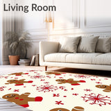 Festive Gingerbread Man Parade with Canes and Snowflake Accents(Brown)