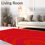 Vibrant Abstract Swirl with Dynamic Energy and Bold Shapes(Red)