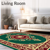 Victorian Scrollwork Medallion with Floral Accents(Green)