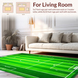 Game Day Sports Turf Carpet with Authentic Stadium Design(Green)