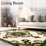 Enchanted Floral Medallion Heritage Tapestry Classic Artisan(Beige)
