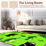 Ultra Soft Area Rug, Non Slip, Stain Resistant, Washable Area Rugs for Living Room, Bedroom, Jungle Animal Nursery(Green) - ODIKA