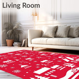 Vintage Sleigh Ride Through Snowy Village Holiday Pathway Design(Red)