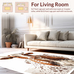 Ultra Soft Area Rug, Non Slip, Stain Resistant, Washable Area Rugs for Living Room, Bedroom, Soft Brown Cow Print Western Decor(Brown) - ODIKA
