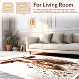 Ultra Soft Area Rug, Non Slip, Stain Resistant, Washable Area Rugs for Living Room, Bedroom, Soft Brown Cow Print Western Decor(Brown) - ODIKA