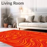 Abstract Flame Dance Shaggy with Dynamic Fire Inspired Curves(Orange)