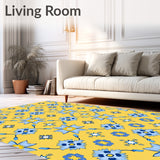Nordic Blossom Wintry Interlocking Floral Motif Design(Yellow)