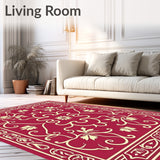 Acorn Vine Motif with Elegant Oak Leaf Detailing and Classic Scrollwork(Red)