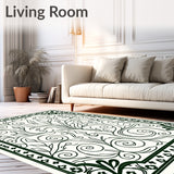 Traditional Paisley Swirl Botanical Leaf Vine Scrollwork(Black)