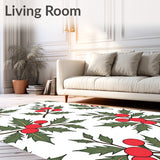 Festive Holly Berries Distressed Vintage Non Slip(Red)