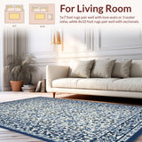 Vine Serenity Indoor Area Rug Coastal Rustic Easy Clean Accent(White)